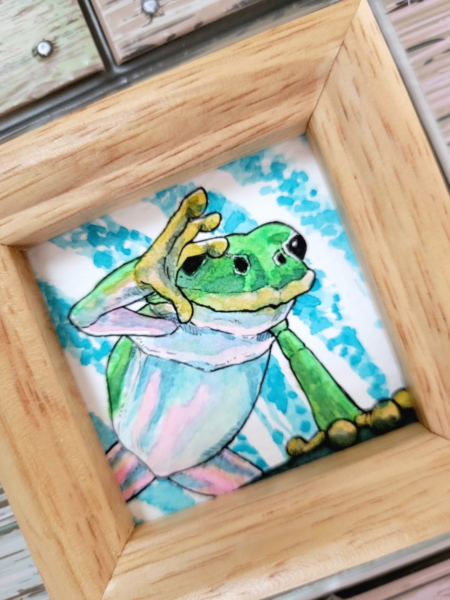 水彩画1126枚目｢カエルの1歩｣ - sola-chan's blog
