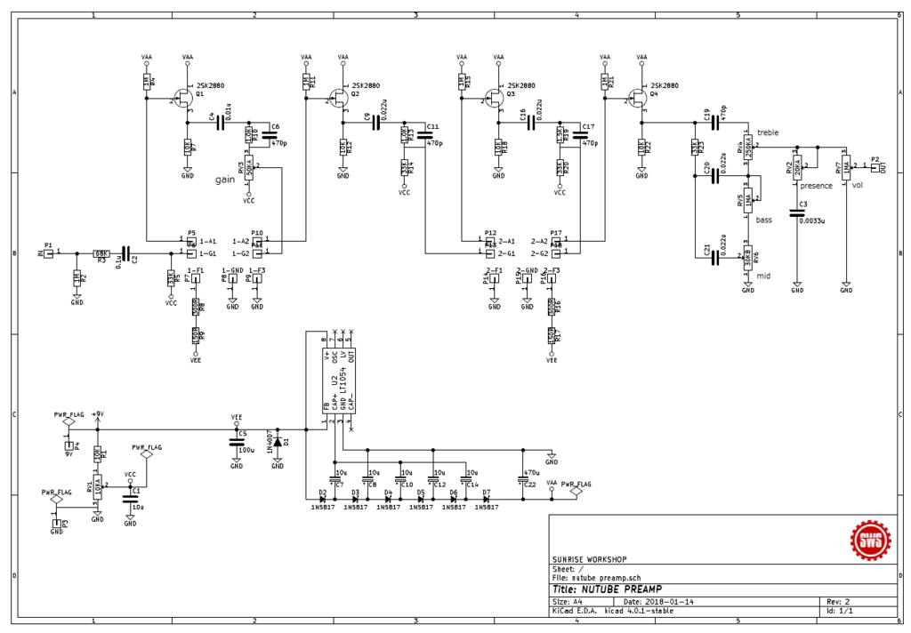 Nutube preamp pedal Sunrise Effects Pedals