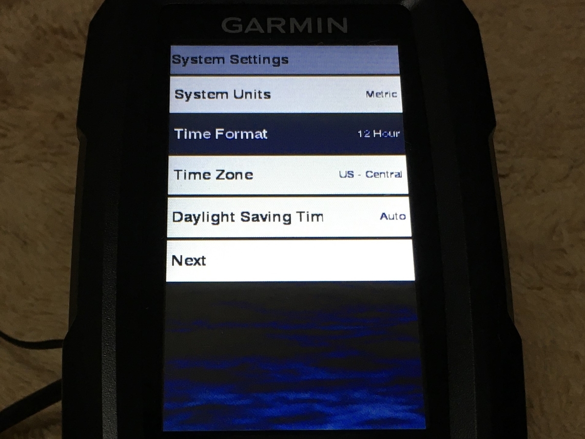 ストライカー4の初期設定で時間表示方法を選ぶ