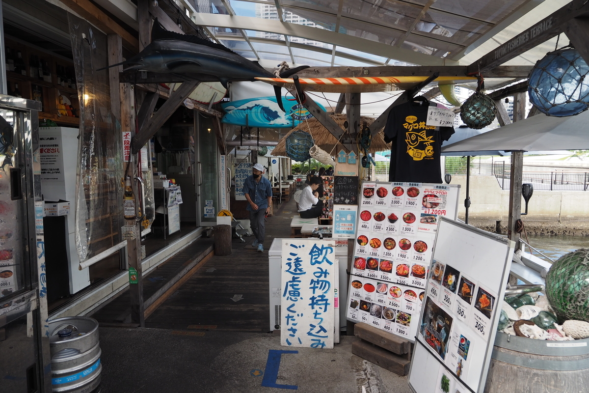 マグロ卸のマグロ丼　ブロンプトン　ポタリング