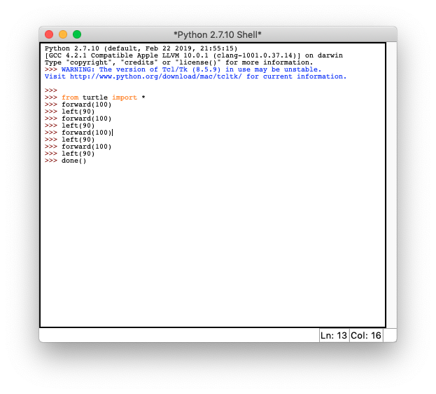 macOS(conda環境)でturtleを使おうとしてもうまくいかない - 客舎靑靑柳色新