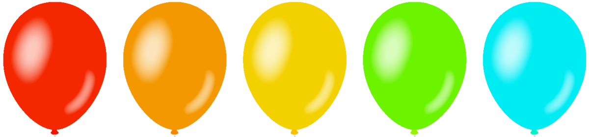 5つの風船