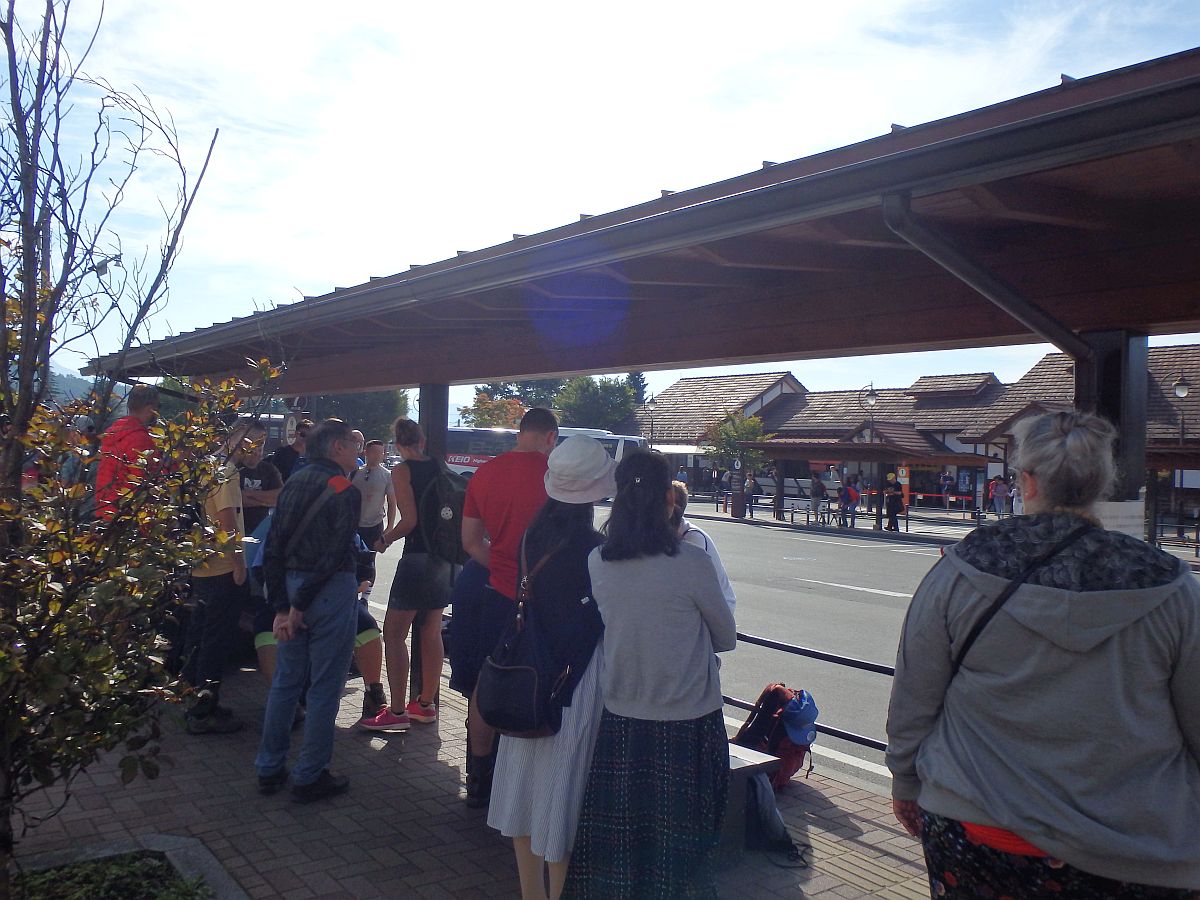 河口湖駅にて