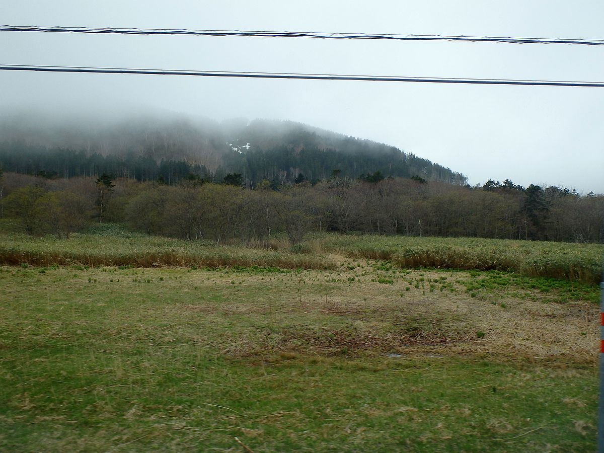 垂れ込める低い雲(落切~目梨泊間) 海岸沿いの低山ですら山頂が雲で見えない