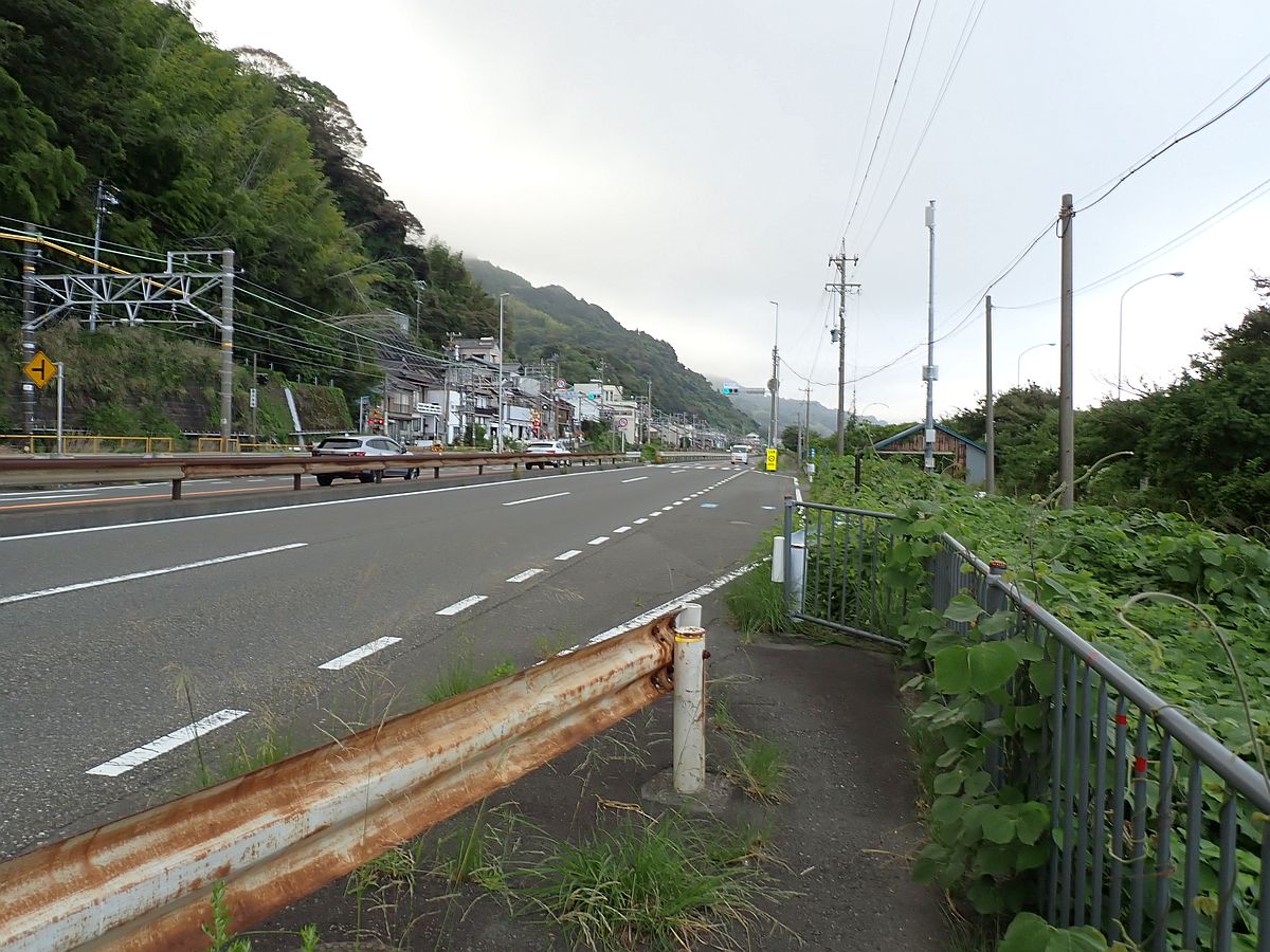 ガードレールも段差もない路肩を歩かないと信号までたどり着けない歩道