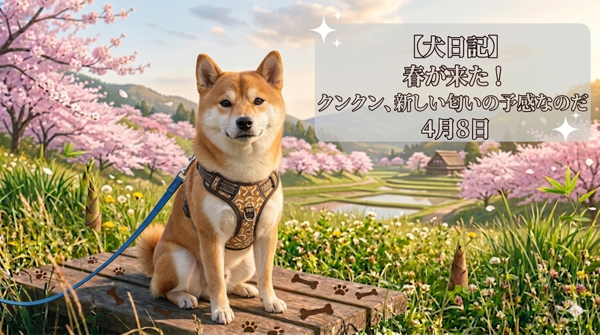 春の散歩を楽しむボク