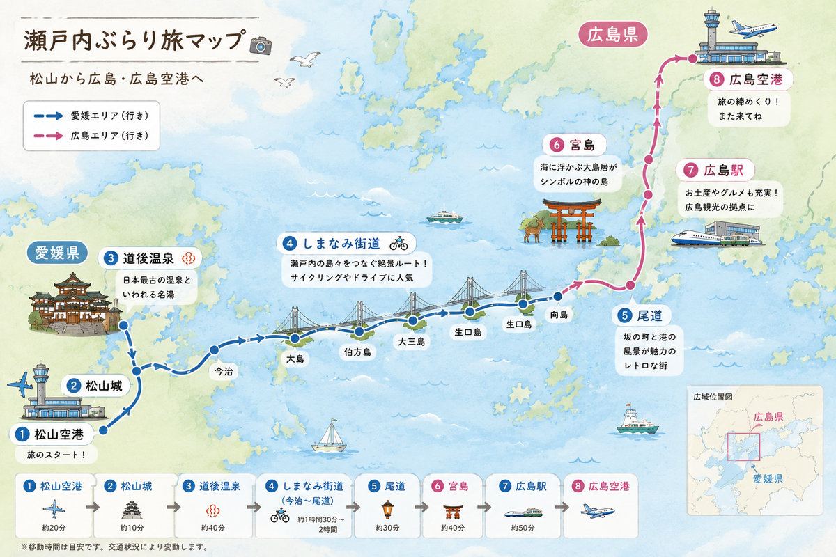 2泊3日】瀬戸内ゴールデンルート完全ガイド｜松山・しまなみ海道・尾道