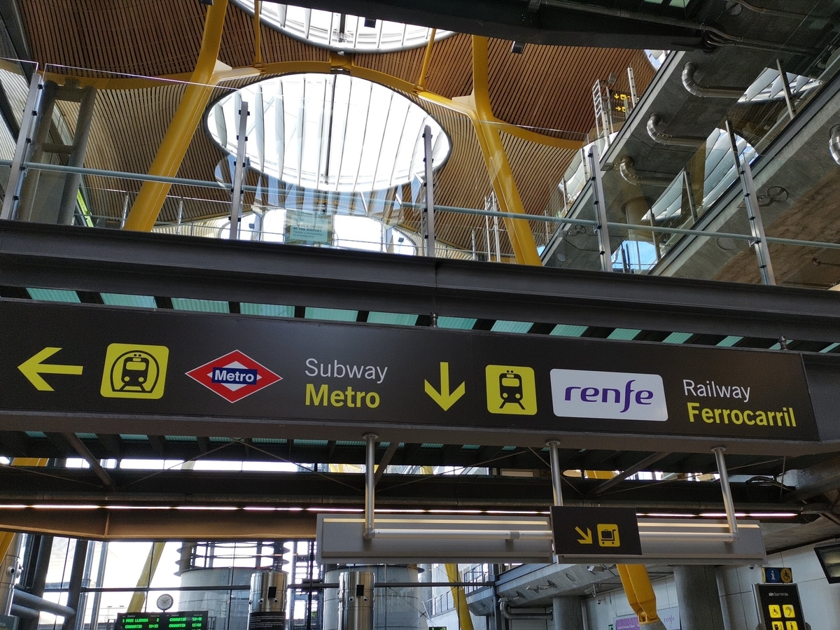 エスカレーターを降りると案内板があります