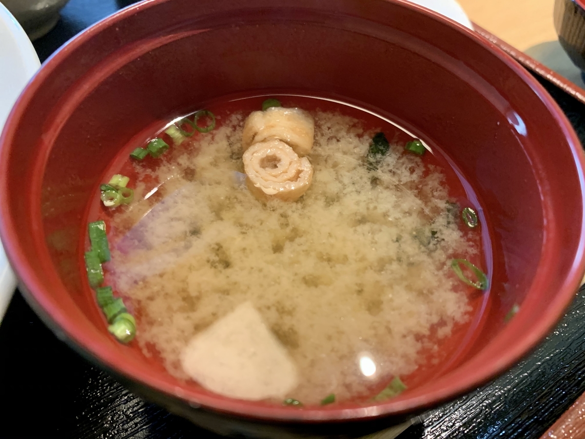 全席個室 湊一や 日本橋八重洲店のお味噌汁