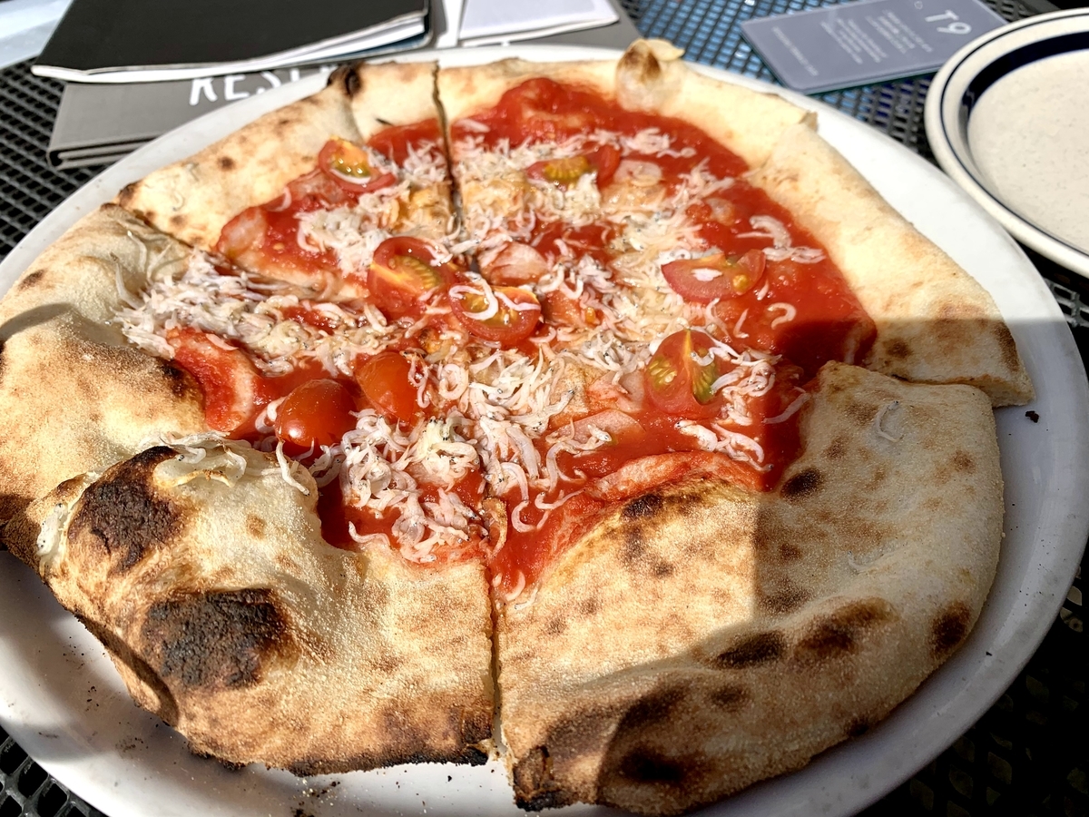 両国テラスカフェのピザ