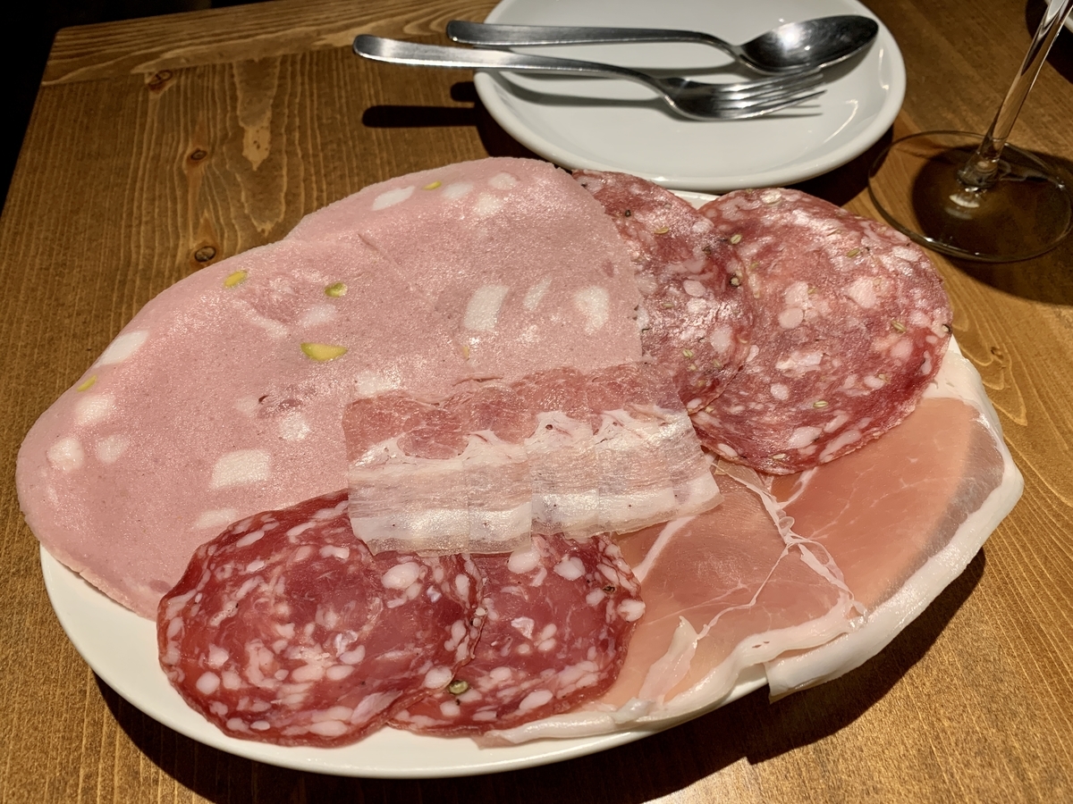 Italian Kitchen VANSAN 亀戸店 （バンサン）のイタリア産生ハムとサラミの5種盛り合わせ