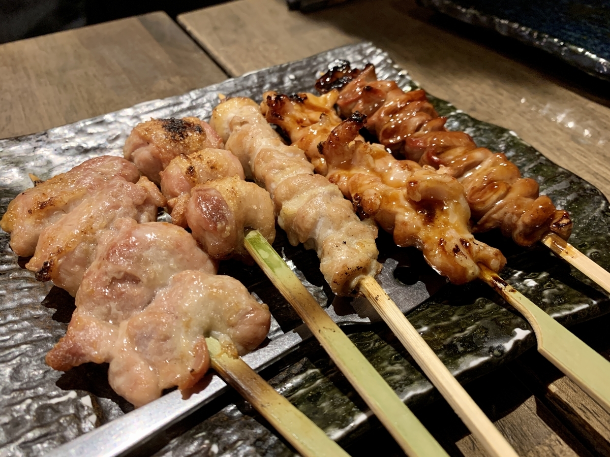 鳥光國(とりみつえん)の希少部位5本盛り合わせ