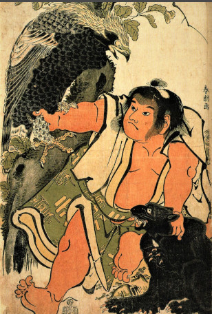 蛇、金太郎 浮世絵 A3相当 芳年(よしとし) - 金太郎捕鯉図 - 浮世絵販売 - 浮世絵ぎゃらりい秋華洞