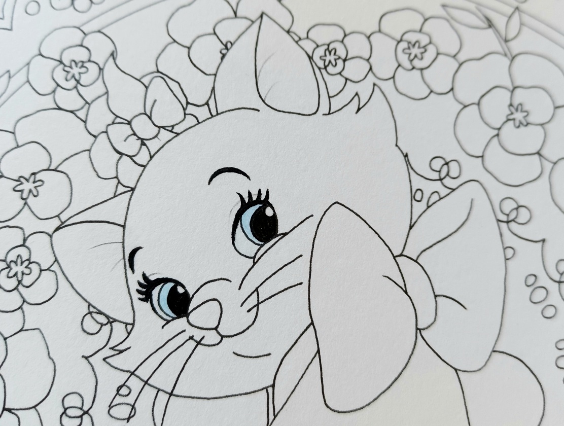 完成 ディズニー万華鏡塗り絵 マリーちゃんページ 無印良品色鉛筆で塗る おしょ4才 塗り絵さんぽ 完成 ディズニー万華鏡塗り絵 マリーちゃんページ 無印良品色鉛筆で塗る おしょ4才 塗り絵さんぽ