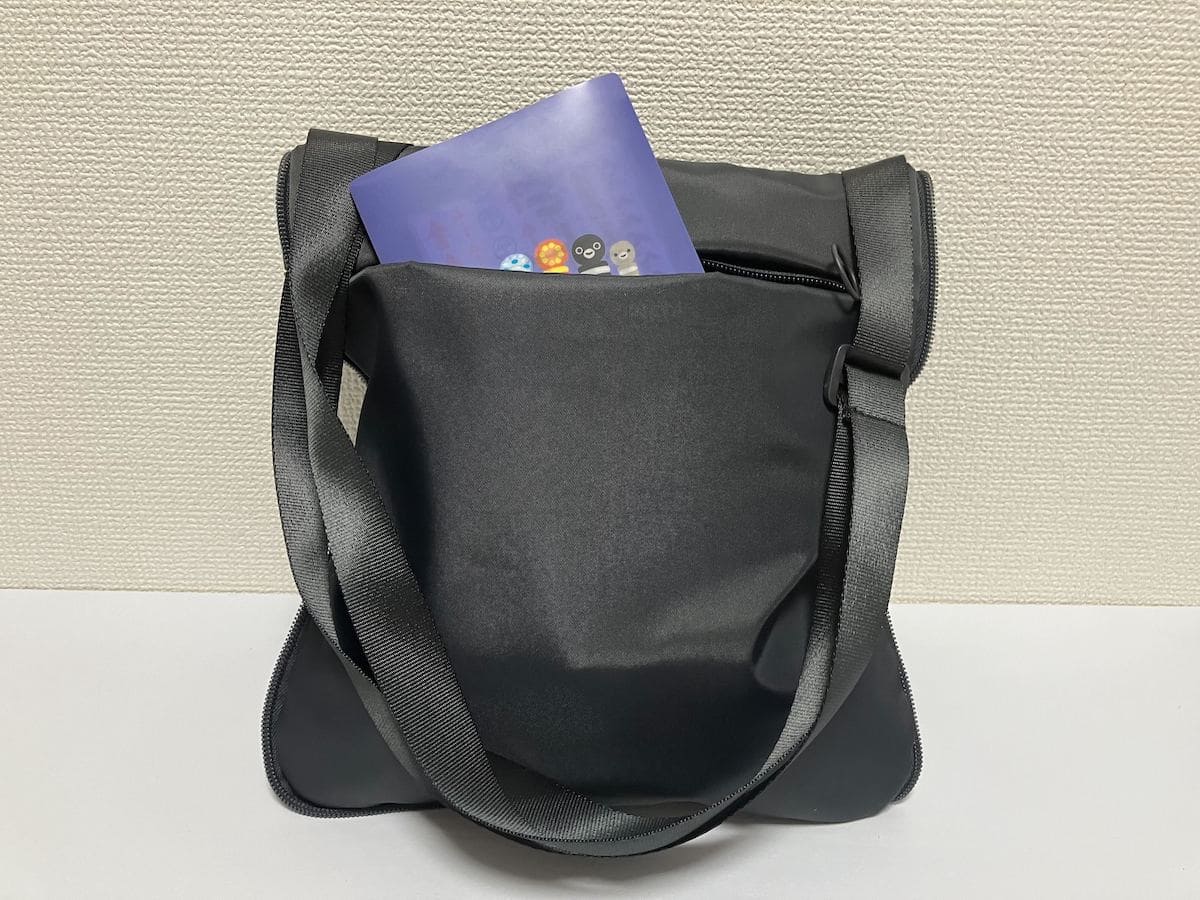 サコッシュにチケットケースを入れた様子