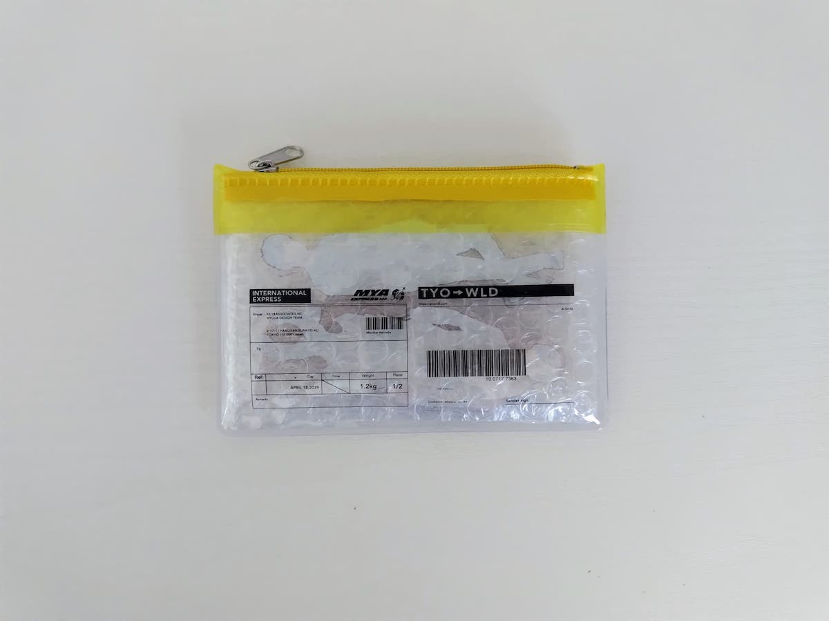 Wrap Pack カードケース イエロー プチプチ ポーチ