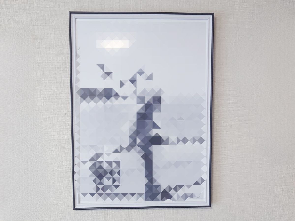 ダイソー　ポスターフレームA2ダブル枠でポスターを飾った画像
