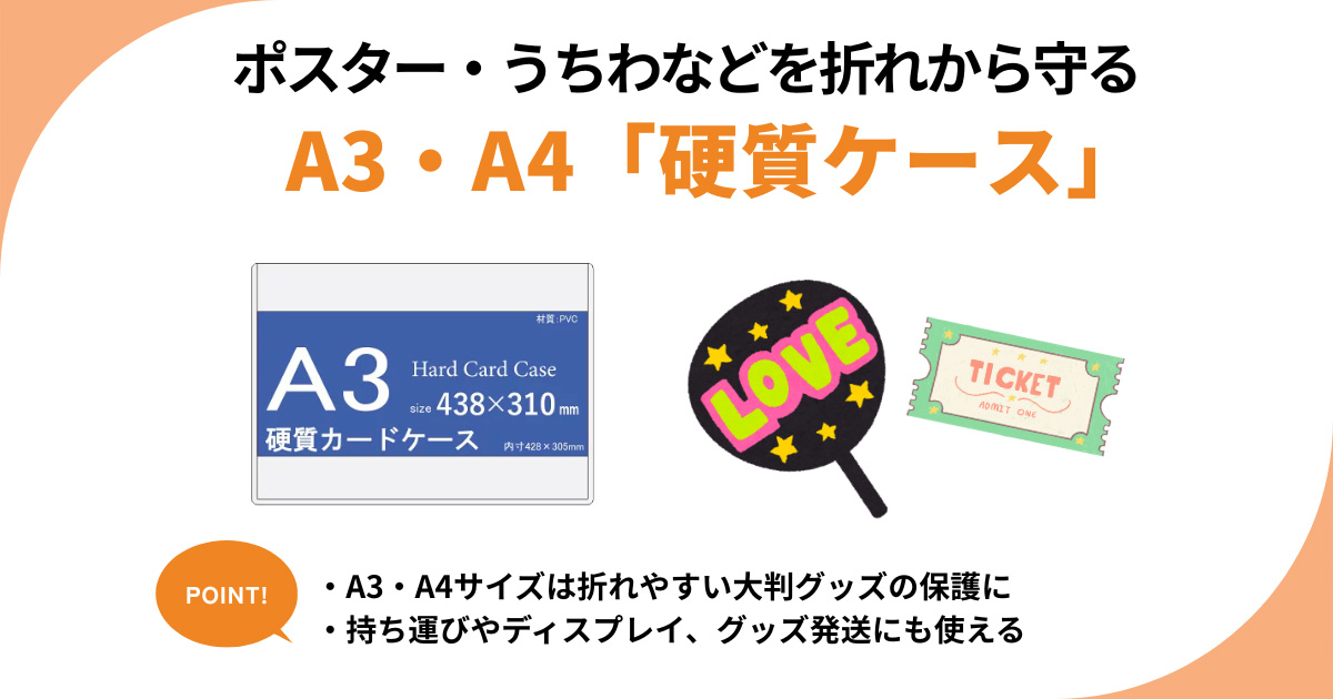 硬質ケースに入れて発送　A3サイズ　ポスター ポスターやうちわ保護におすすめのA3・A4サイズ硬質ケース グッズ交換