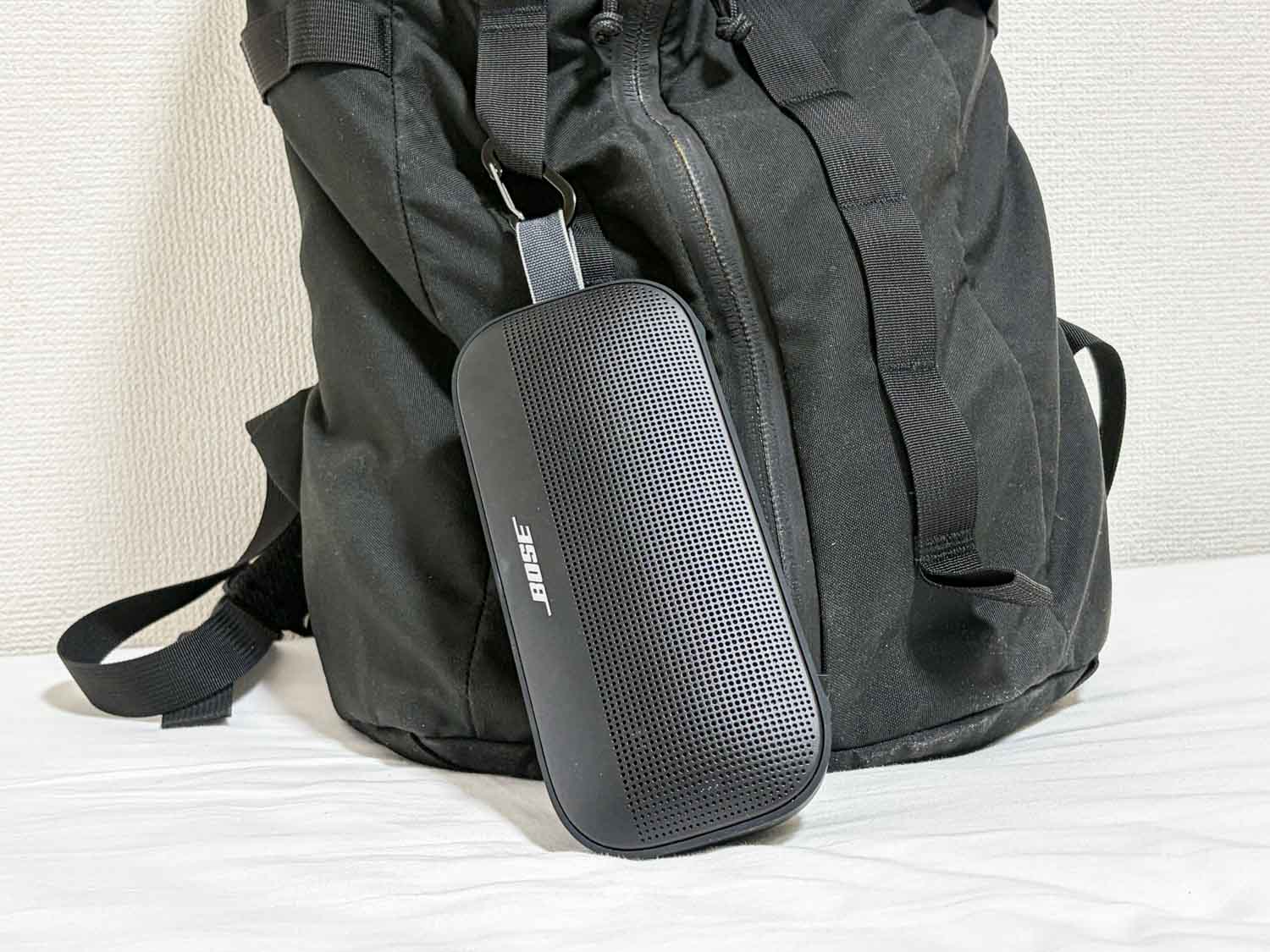 Soundlink Flexとカラビナ