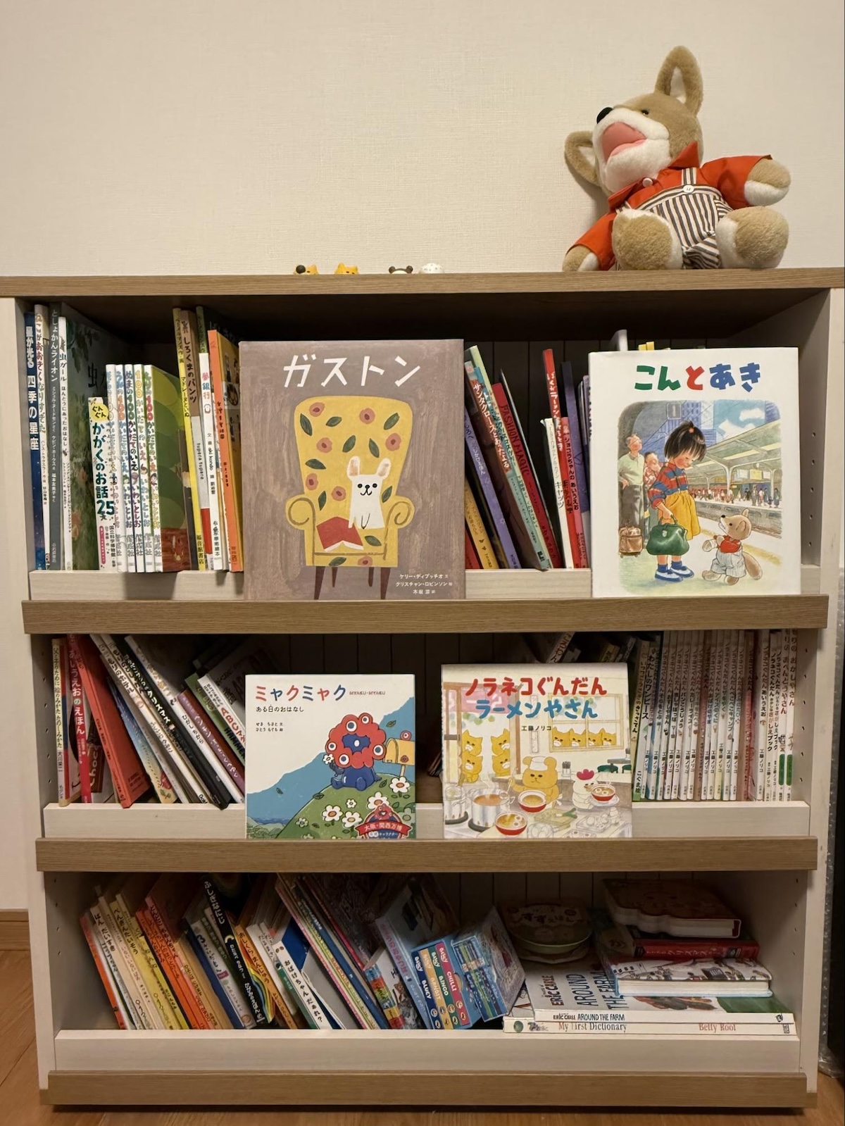表紙が見えつつ収納力もバッチリな絵本棚は買ってよかった！
