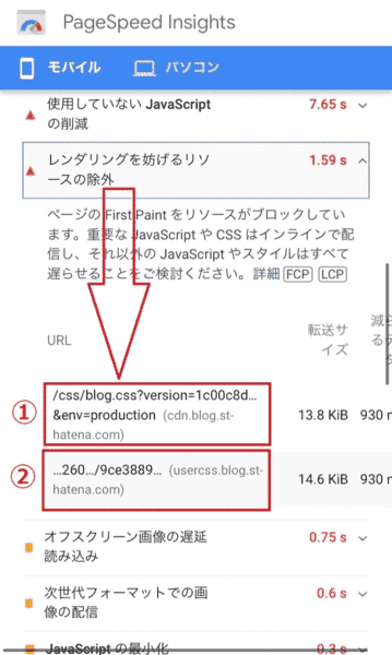 Pagespeed Insightsの画面