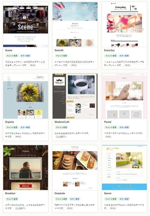 Goopeテンプレート例