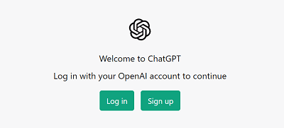 Chat GPT ログイン・サインアップ画面