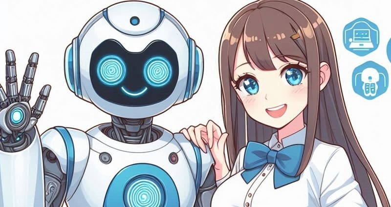 AIと女性が仲良くしている