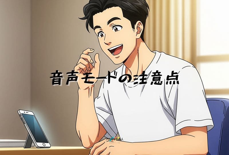 音声モードの注意点