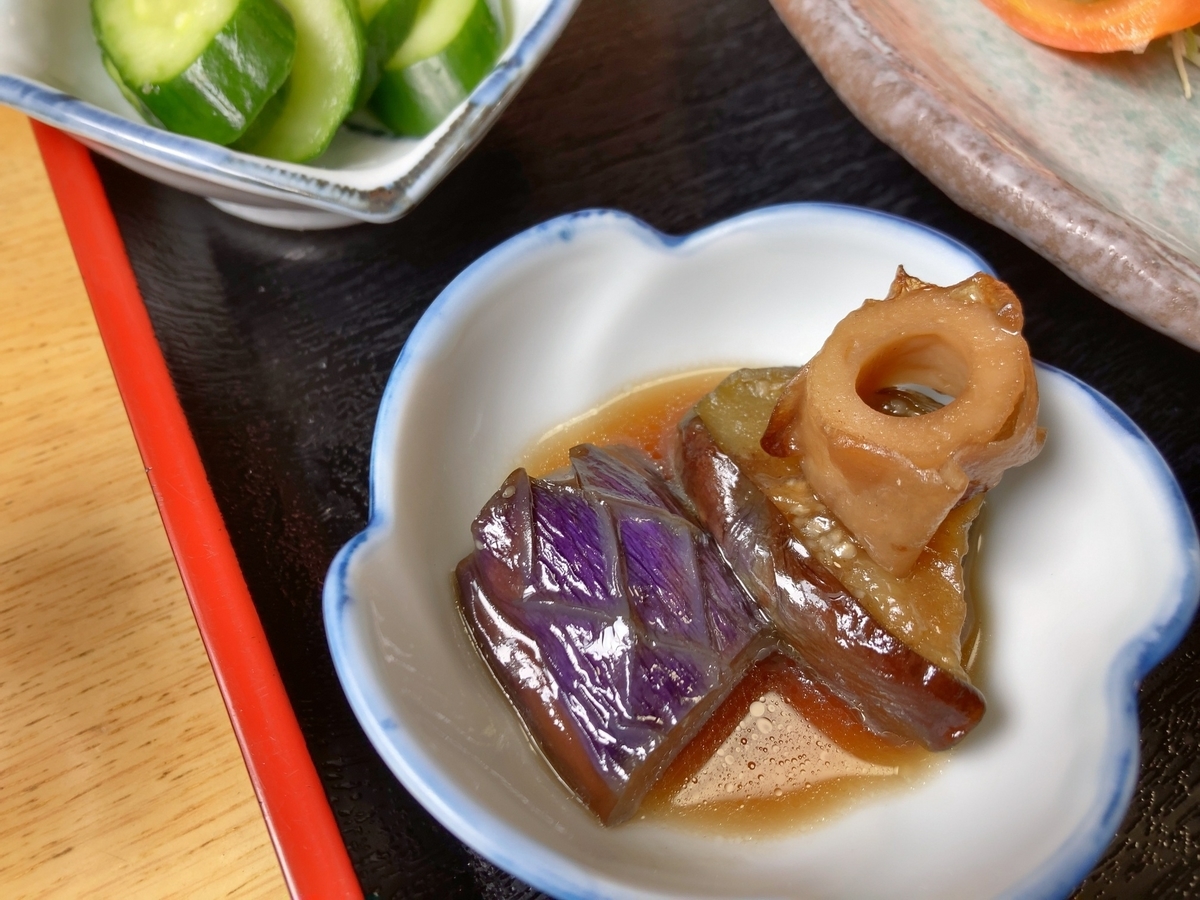 千葉県茂原市かたおかの付け合わせナス