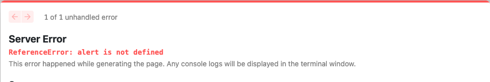 ReferenceError: alert is not defined