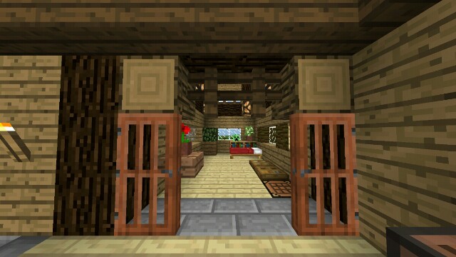 マイクラpe 建築紹介 木と緑と花の家 みっかぼーず