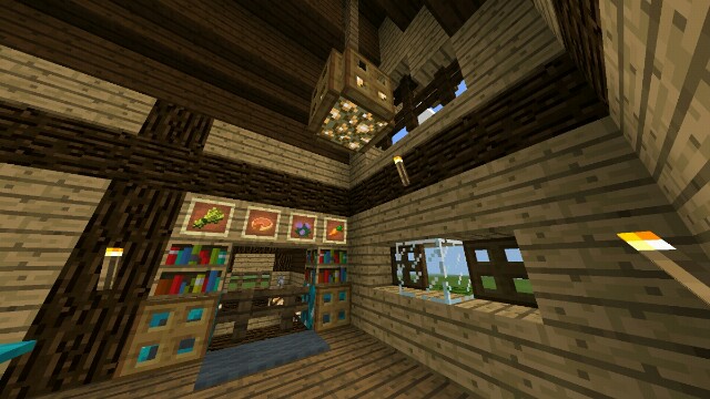 マイクラpe 建築紹介 木と緑と花の家 みっかぼーず