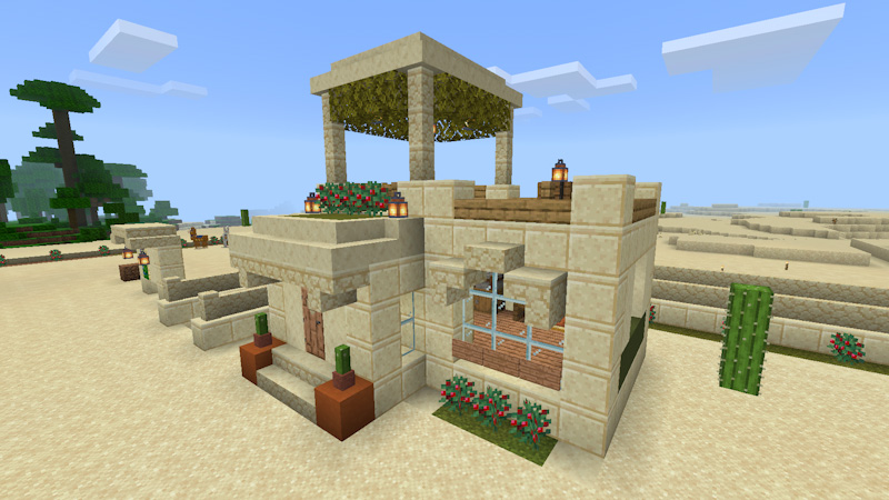 マイクラbe 開拓記 29 砂漠開拓で家と井戸を建てる みっかぼーず