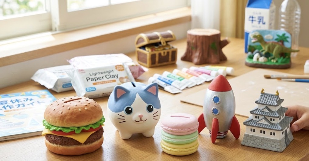 紙粘土で作るオリジナルアイデア貯金箱10選！小学生の夏休み工作ガイド
