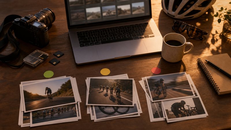 写真を選び公開可否を考えるイメージ