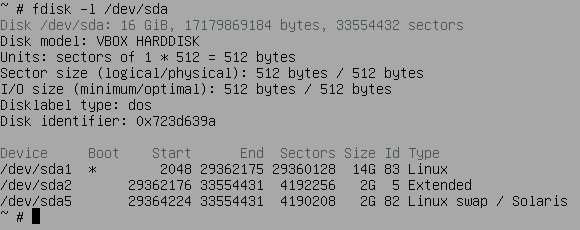 拡張後のディスク構成（16GiB）