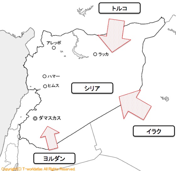 画像：三方向から侵攻すべきだったシリア騒乱