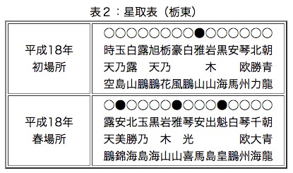 画像：栃東が残した成績