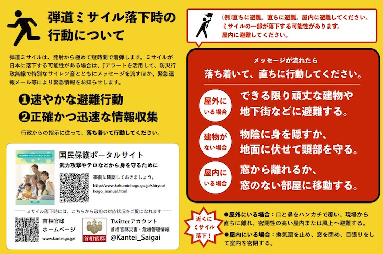 国民保護ポータルサイトの記載内容 画像:国民保護ポータルサイトの記載内容