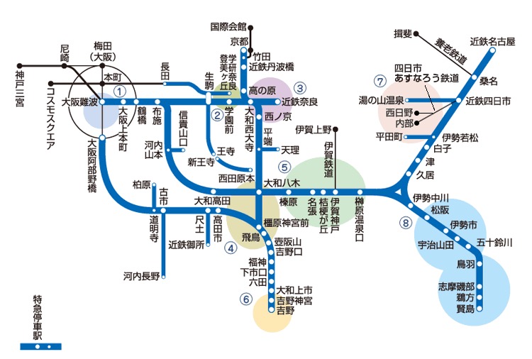 画像：近鉄の路線図