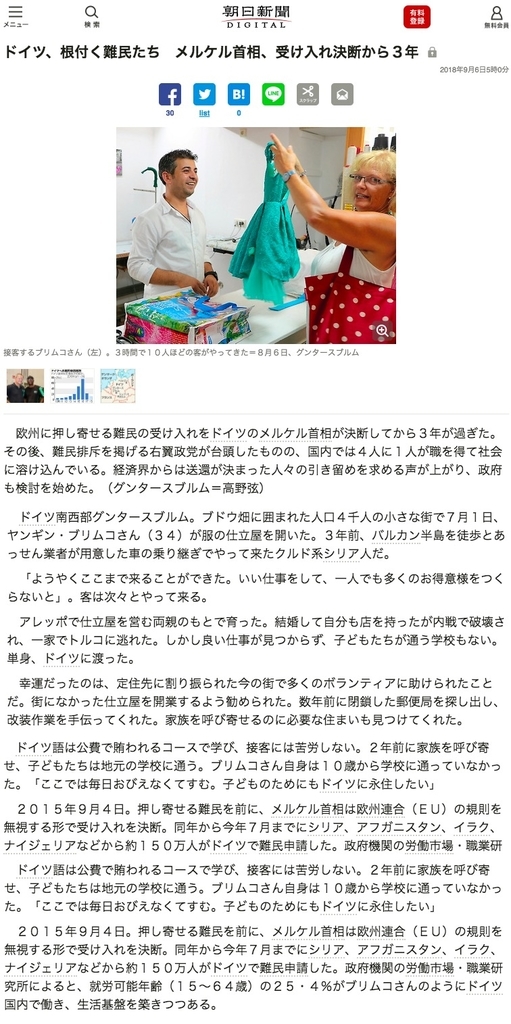朝日新聞の記事 画像:朝日新聞の記事