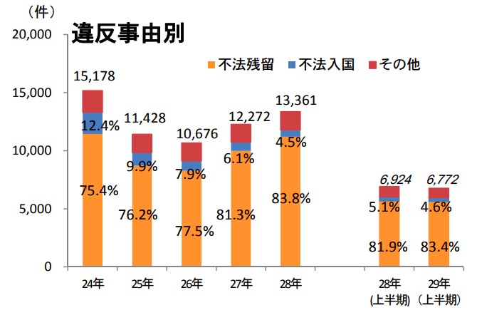 画像：入管法違反の内訳