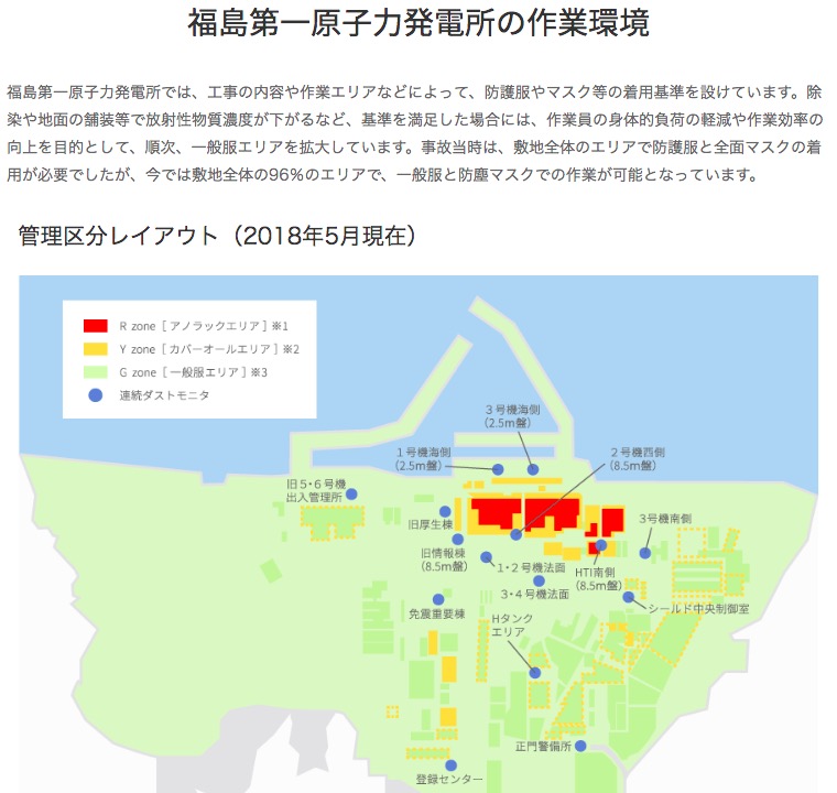 福島第一原発の区分レイアウト 画像:福島第一原発の区分レイアウト