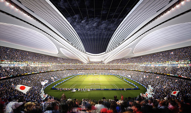 新国立競技場(ザハ案)の内観 画像:新国立競技場(ザハ案)の内観