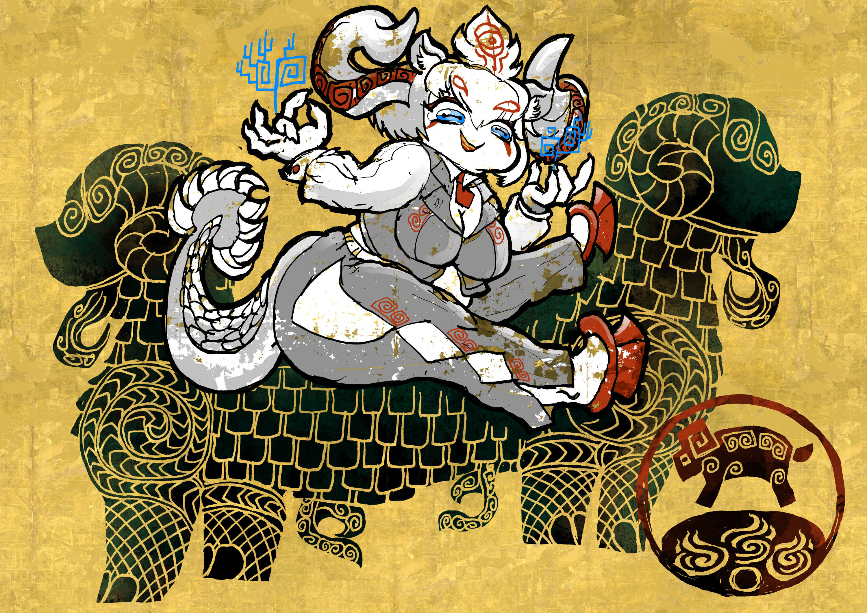 途中 闇 凶炉公 四凶 饕餮（とうてつ） - #画図洗熊夜行