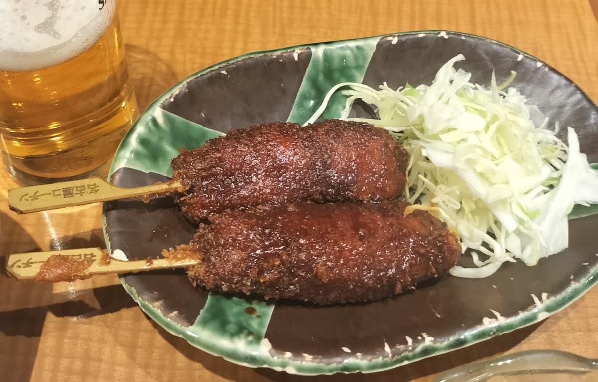 風来坊の味噌カツ串