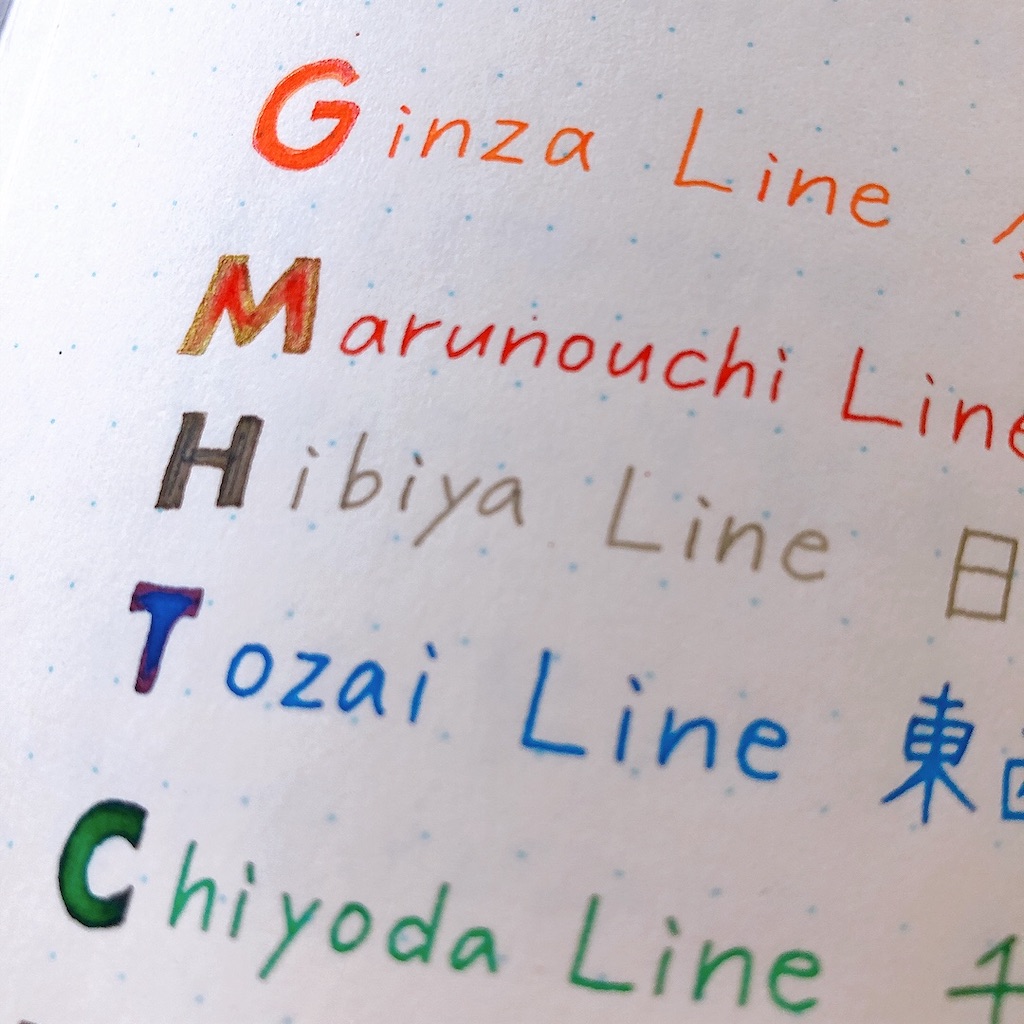 東京メトロインク全色で書いてみた - みこぶんぐ
