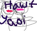 Dear haiku, I dare you to draw a picture of Anthony and Squirt kissing and show the world!