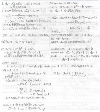 平成の東大理系数学 -2009年- - ちょぴん先生の数学部屋